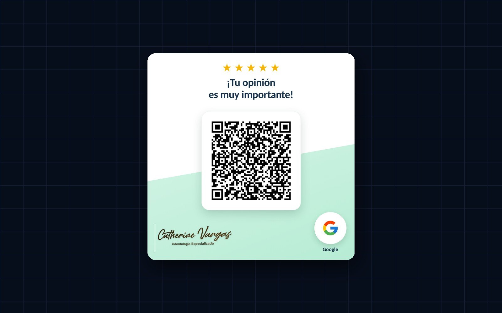 Placa NFC de Catherine Vargas Odontología