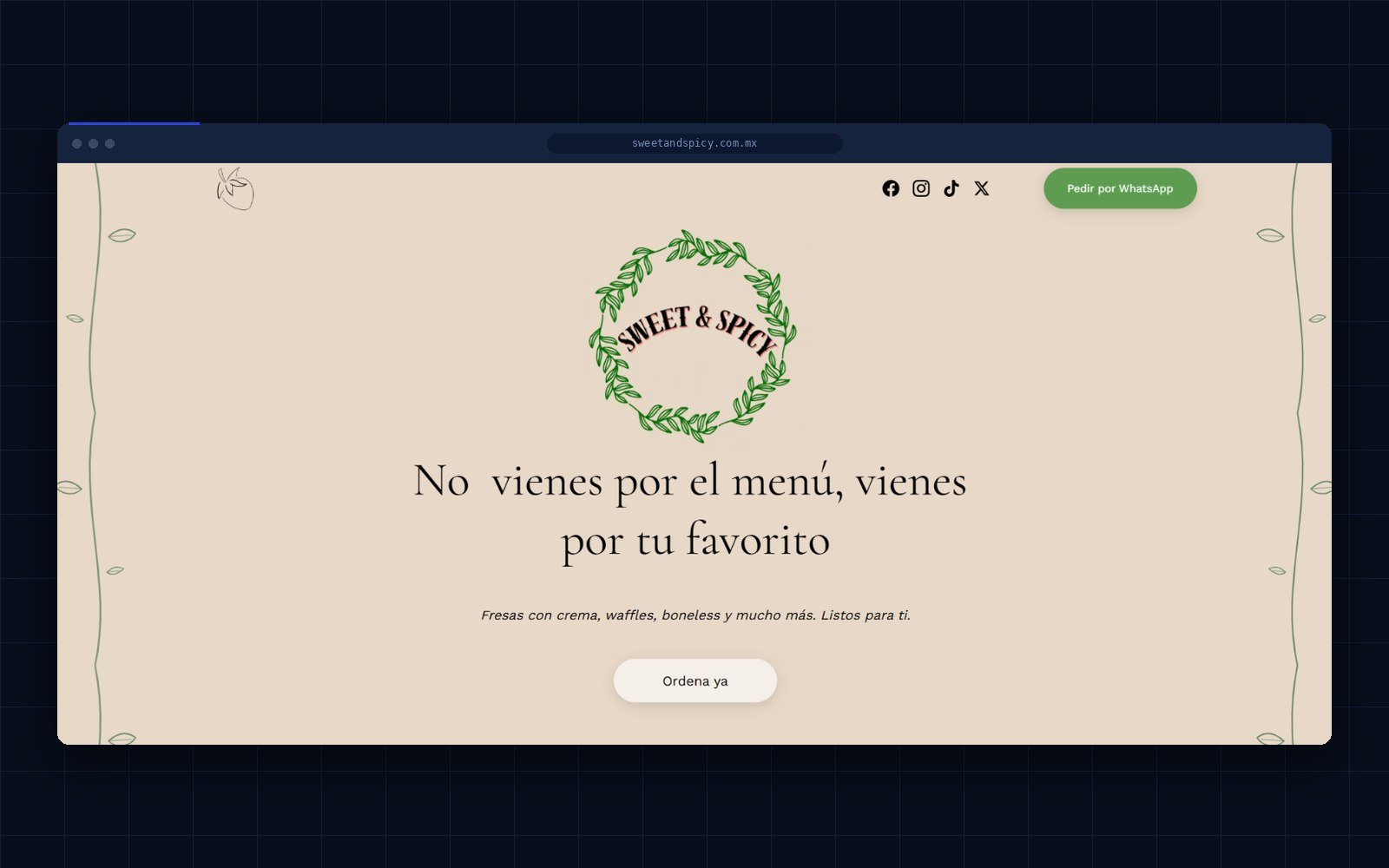 Menú digital de Sweet & Spicy